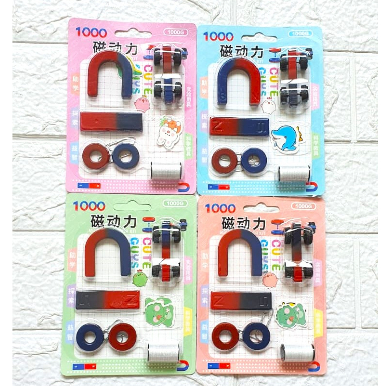 Magnet Set Mainan Anak Model Mobil / Besi Berani