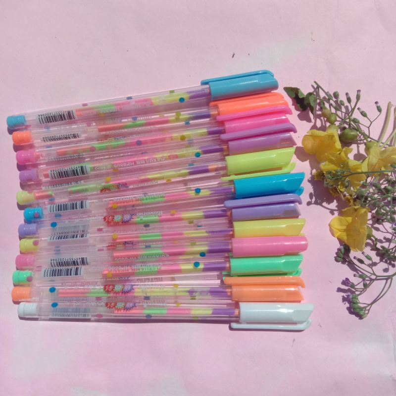 

BUNGA-[1 pcs]Rainbow pulpen Tinta Warna Warni Pulpen Pelangi