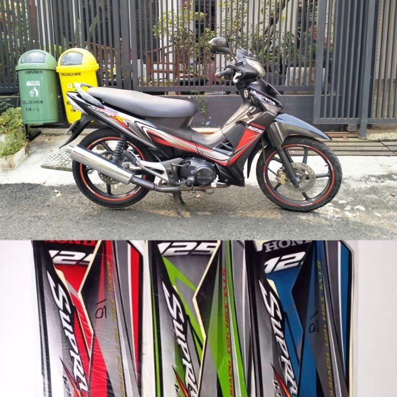 (Bisa COD) Striping Supra x 125 2010 ORI Sticker standar ori suprax 125 full body