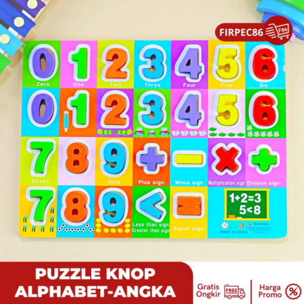 

Dijual [F86] Mainan Edukasi Anak Puzzle Kayu Mainan Knop Puzzle Alfabet Angka - MA 23 B Limited