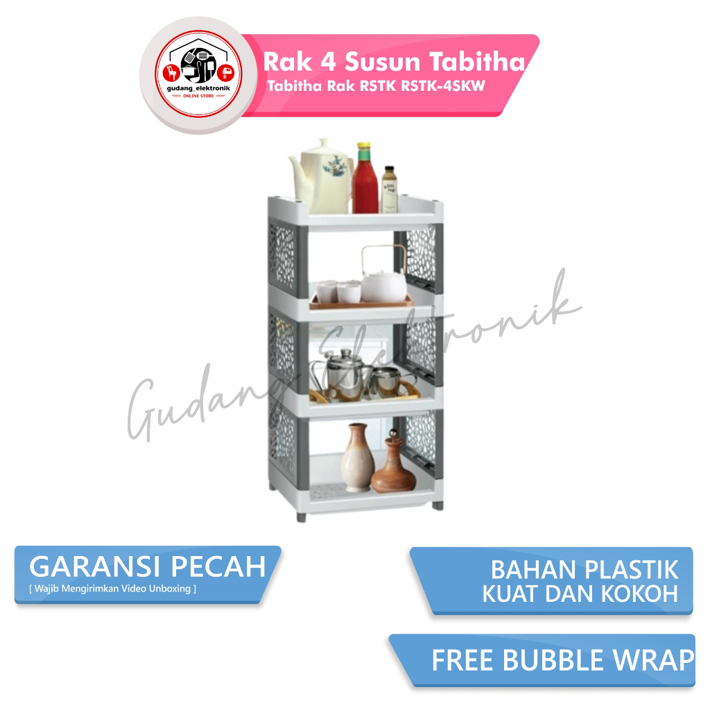 Tabitha Rak Roda Serbaguna 4 Susun Rak Yoyo Rak Buku Warna Random RSTK RSTK-4SKW