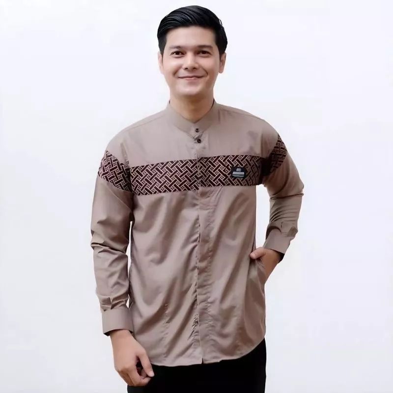 CUCI GUDANG CUCI GUDANG... BAJU KOKO PRIA DEWASA LENGAN PANJANG MOTIF KOBATA QYNANG KOMBINASI