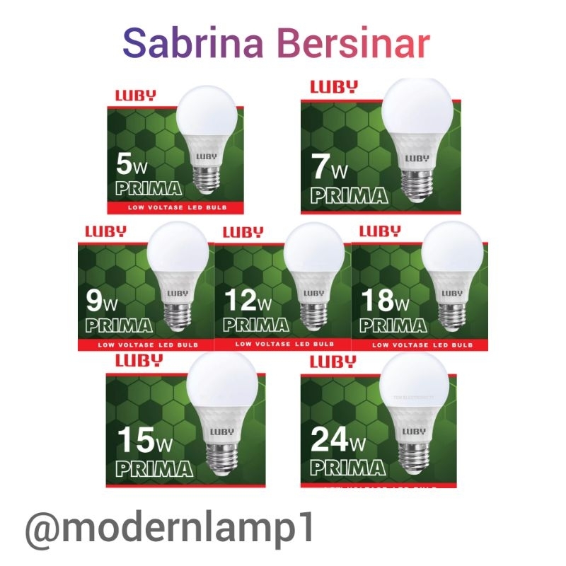 Lampu Bohlam Led Luby Prima  5W 7W 9W 12W 15W 18W 24W  Luby Prima Cool 6500K E27