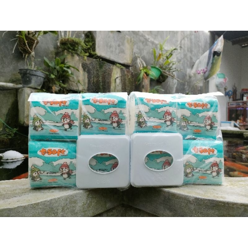 TISU T-SOFT 230shet POP UP isi 4pack fre tempat tisu