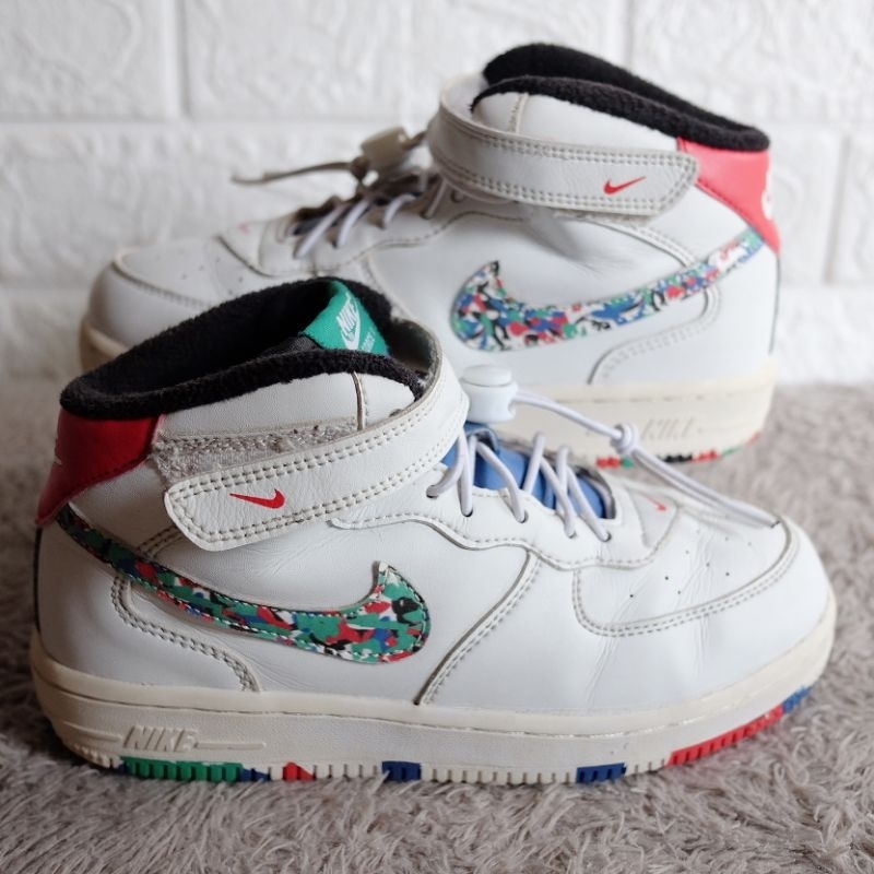 Sepatu Anak Nike Air Force 1 High PS Crayon White Multi