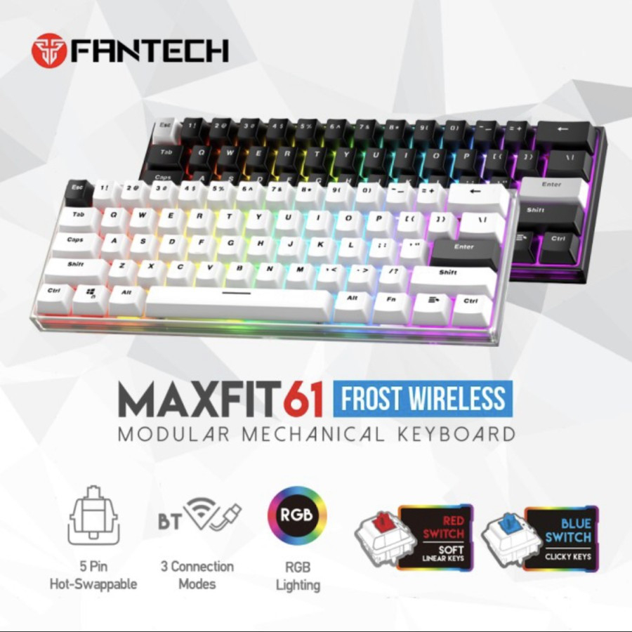 FANTECH MAXFIT61 FROST WIRELESS MECHANICAL KEYBOARD GAMING RGB MAXFIT 61