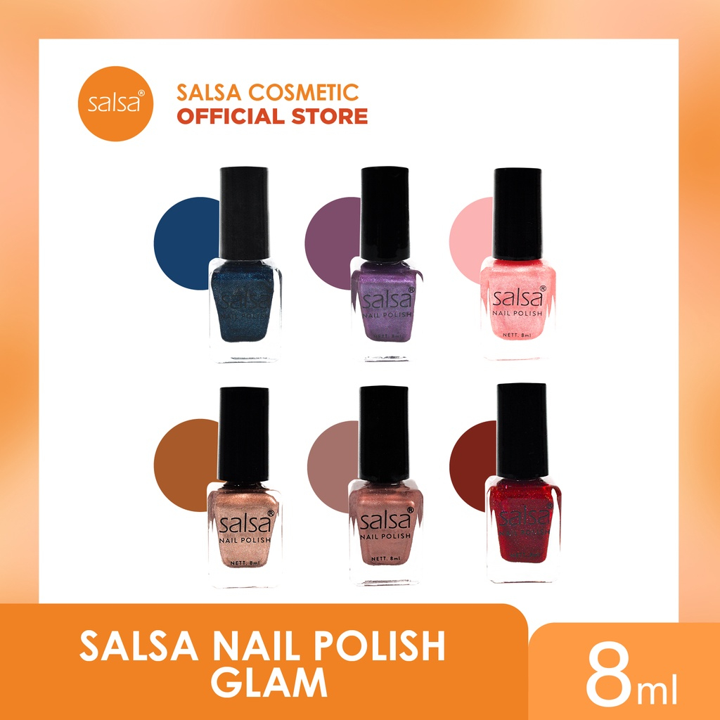[GET 6 PCS] SALSA Glam Nail Polish - Kutek Glitter Tahan Lama Cat Kuku