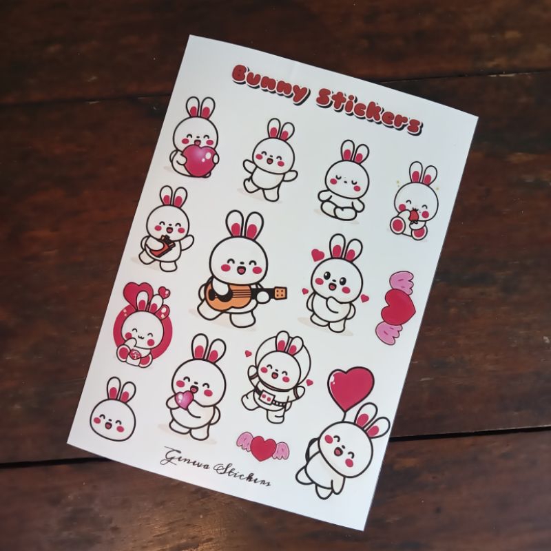 

Stiker Bunny kelinci lucu Stiker diecut stiker journal hiasan dll