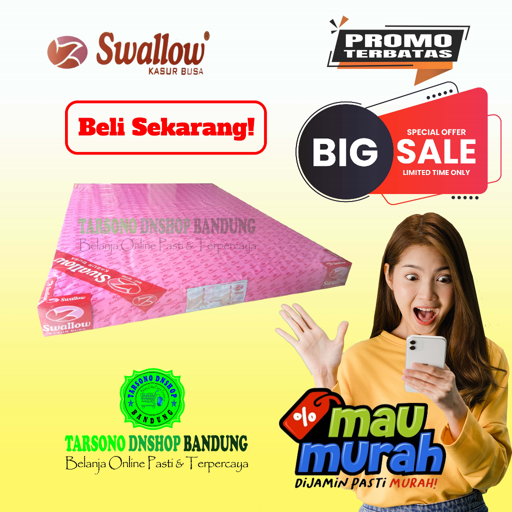 Kasur Busa SWALLOW No 1 2 3 4 5 Bergaransi 20 Tahun / Kasur Busa Swallow Original