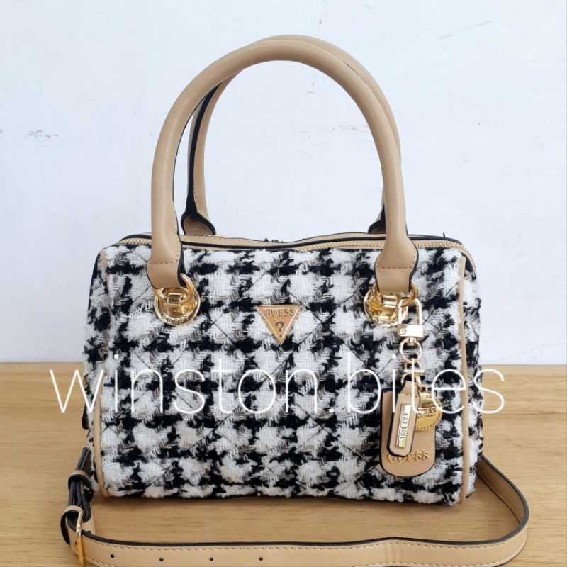 GUESS CESSILY TWEED BOWLING BAG