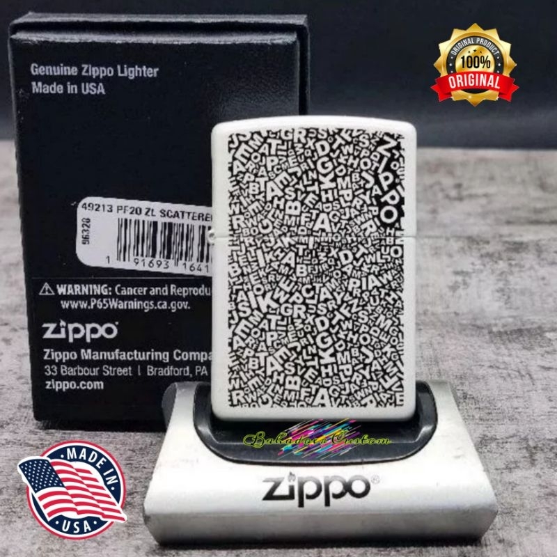 ZIPPO ORIGINAL SCATTERED DESIGN 100% ORIGINAL USA MONEY BACK GUARANTEE