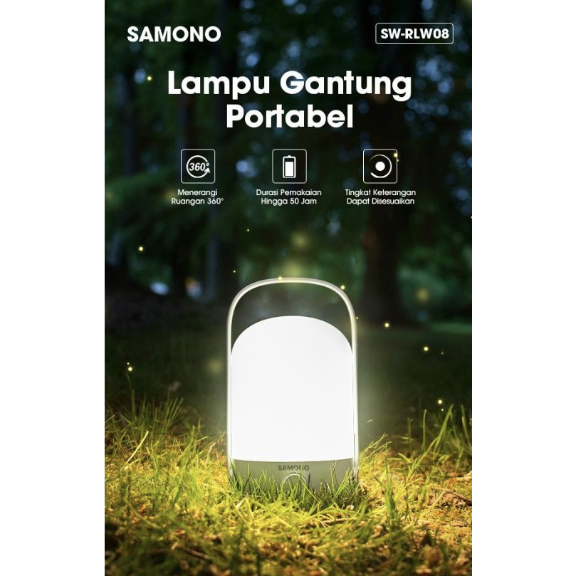 SAMONO lampu Gantung LED  SW RLW 08 Emergency Portabel Terang 360°