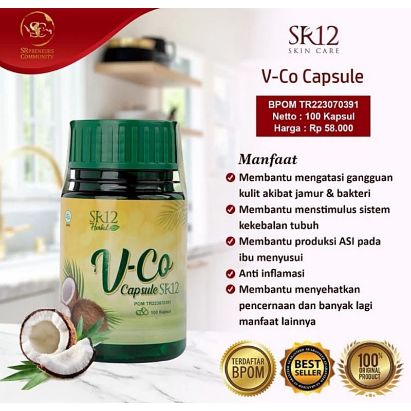 SR12 V-CO kapsul / kapsul vco herbal