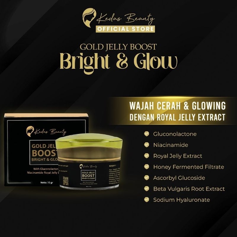 GOLD JELLY KEDAS BEUTY CREAM WAJAH GLOWING BPOM 100% ORIGINAL ASLI By Kedas Beauty Palu