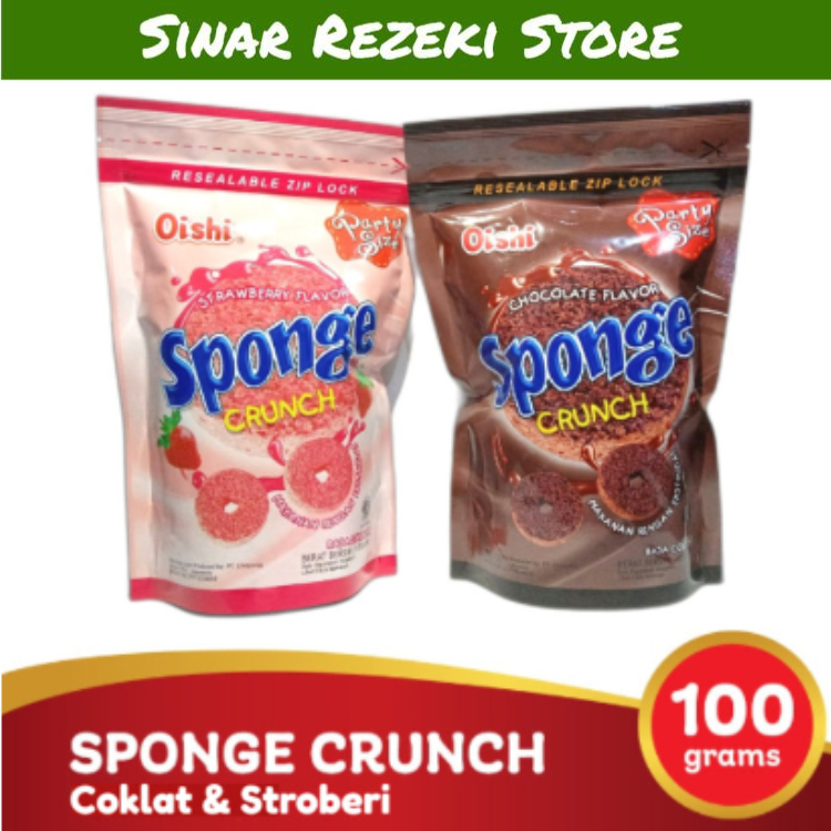 

Sponge Crunch Oishi 100gr / Sponge Oishi Coklat / Sponge Strawberry / sponge oishi / Sponge Crunch