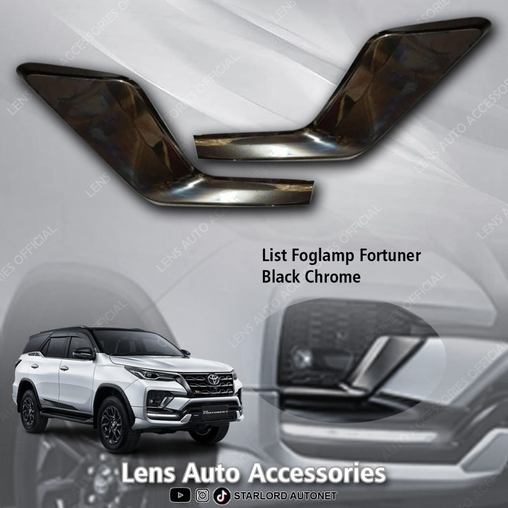 LIST CHROME FOGLAMP FORTUNER TRD 2019 GARNISH FOGLAMP CHROME FORTUNER TRD 2019