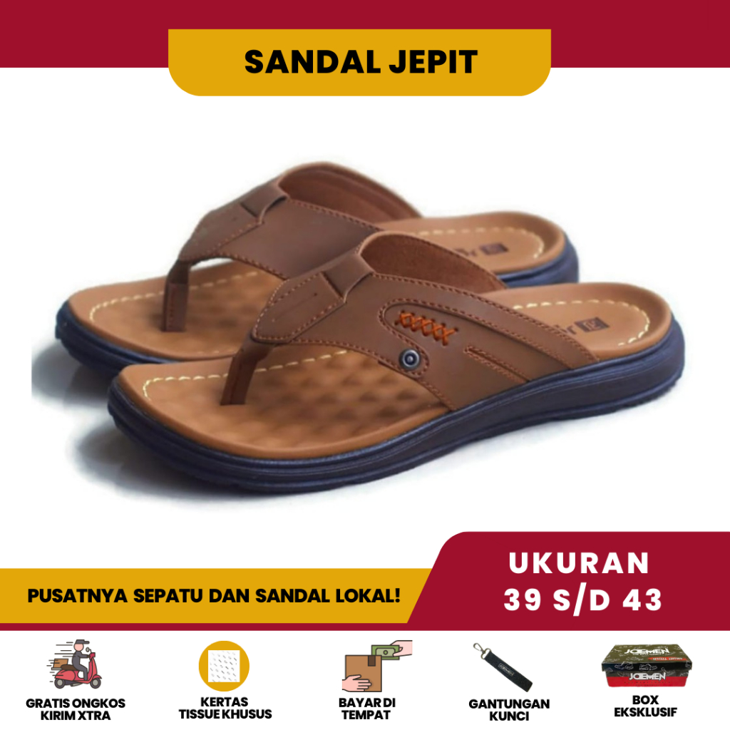 Palapa Sandal Sendal Pria Jepit Kulit Cowok Cowo Laki Laki Dewasa Kekinian Empuk Anak Remaja Dewasa 