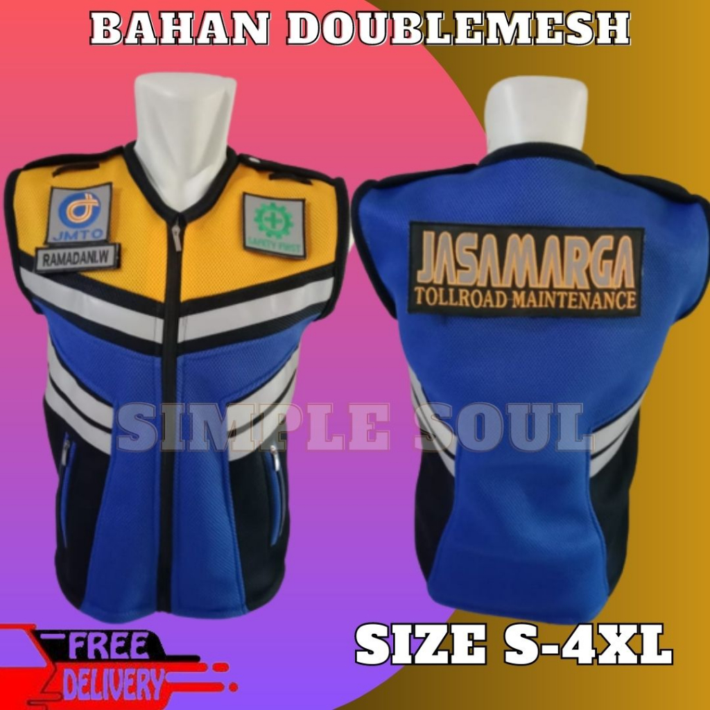Rompi Jasamarga |Rompi Jasamarga Terbaru |Rompi Safety Proyek|DOUBLEMESH |Rompi Security Terbaru VES