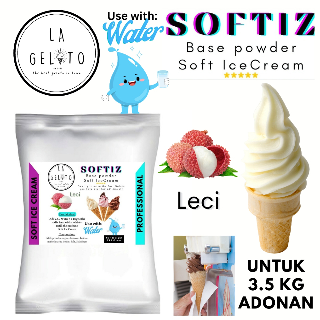 

Bubuk Soft ice cream spesial - Rasa Leci