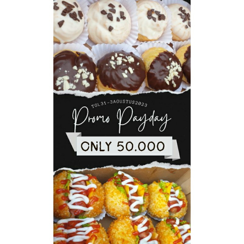 

paket donat sosis + sus eclair PO h-1