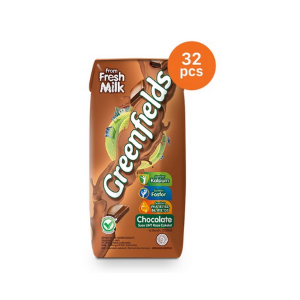 

GREENFIELDS CHOCOLATE 32 × 200 ML SUSU UHT GREENFIELD COKELAT/COKLAT