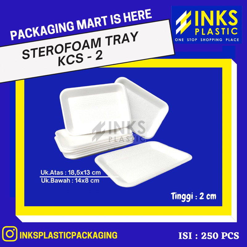 STEROFOAM STYROFOAM TRAY BUAH DAGING GABUS MAKANAN K2 (250 PCS)