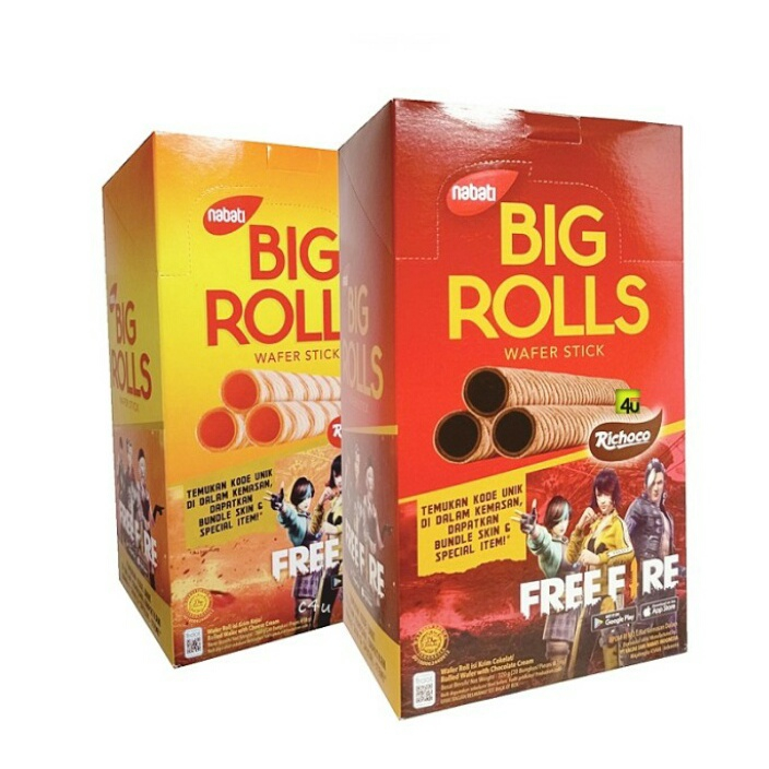 

Nabati Big Rolls Rasa Keju dan Rasa Coklat - 1 dus isi 6 pack