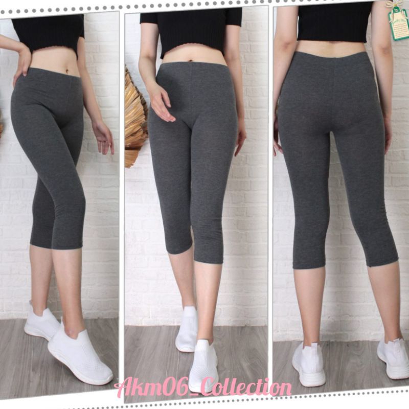 MURAH Celana Legging Wanita 7/8 Bahan Kaos Ukuran Standar & Jumbo