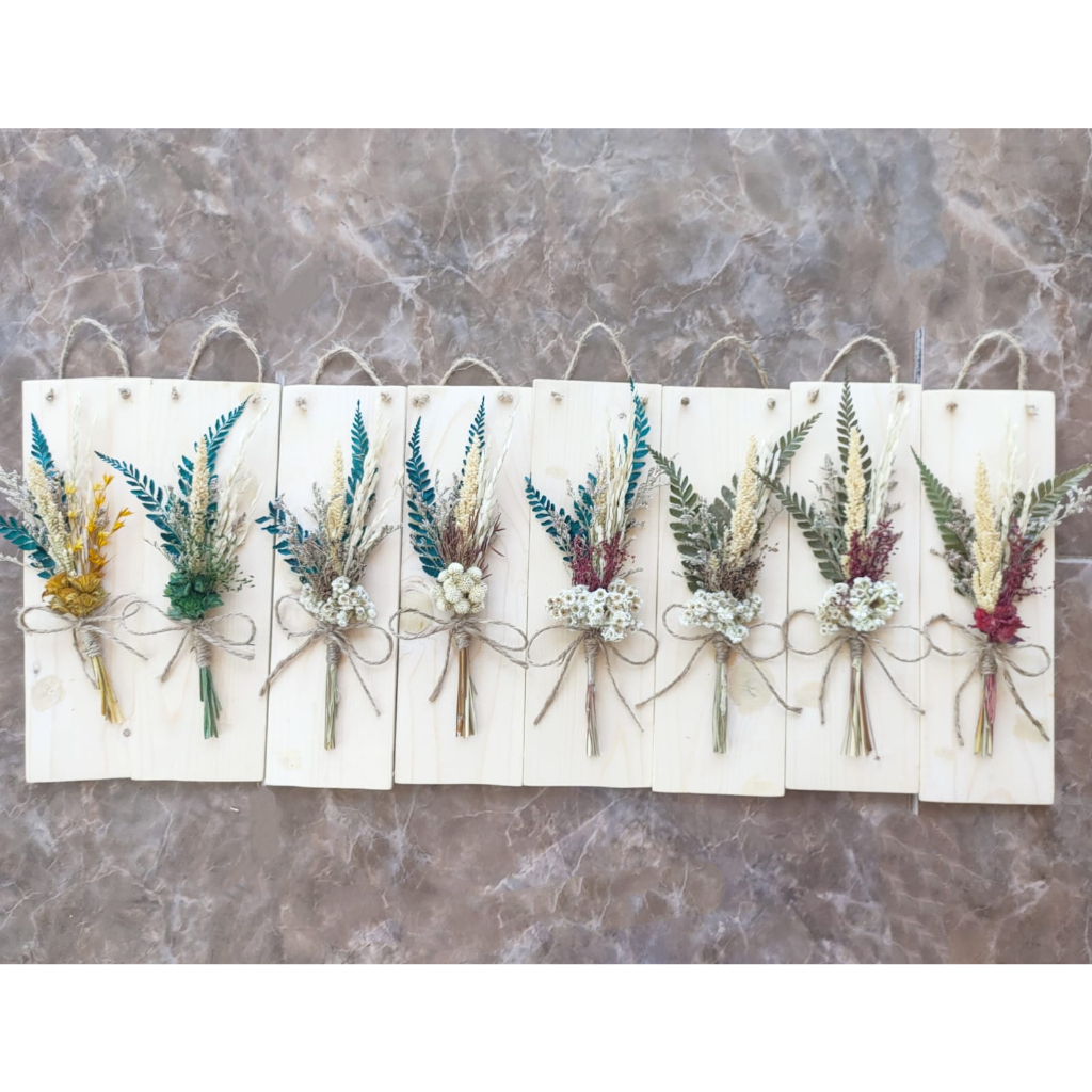 FG-Hiasan dinding Pajangan dinding potongan kayu buket bunga kering dekorasi dinding sovenir