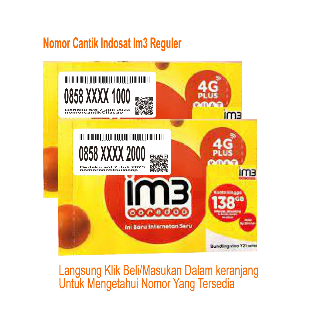 Nomor Cantik Indosat 1000 2000 Nomer Rapi Perdana im3 Reguler Triple 000