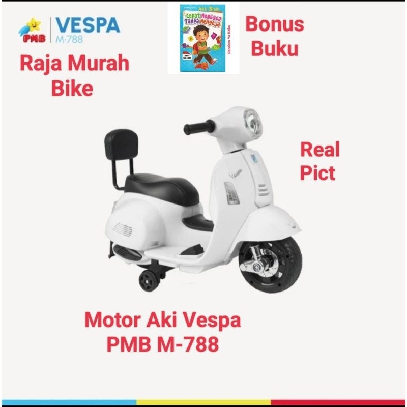 Mainan Anak Motor Aki Vespa PMB M-788 Motoran Aki PMB M788 Motor Aki Vespa M788