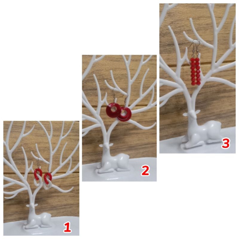 Anting cantel fashion / anting merah putih