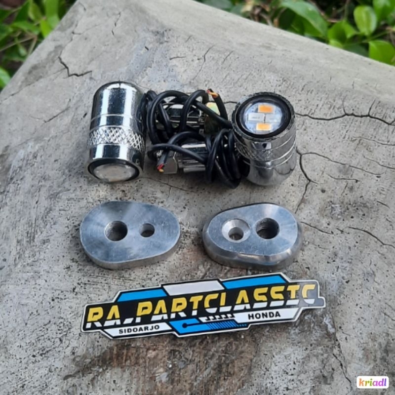 Sein Riting Cb Palu Led Besi Crome Nyala 2 Warna Set Manisan Sein Cb Cnc Pnp Megapro Tiger Cb Rx Kin