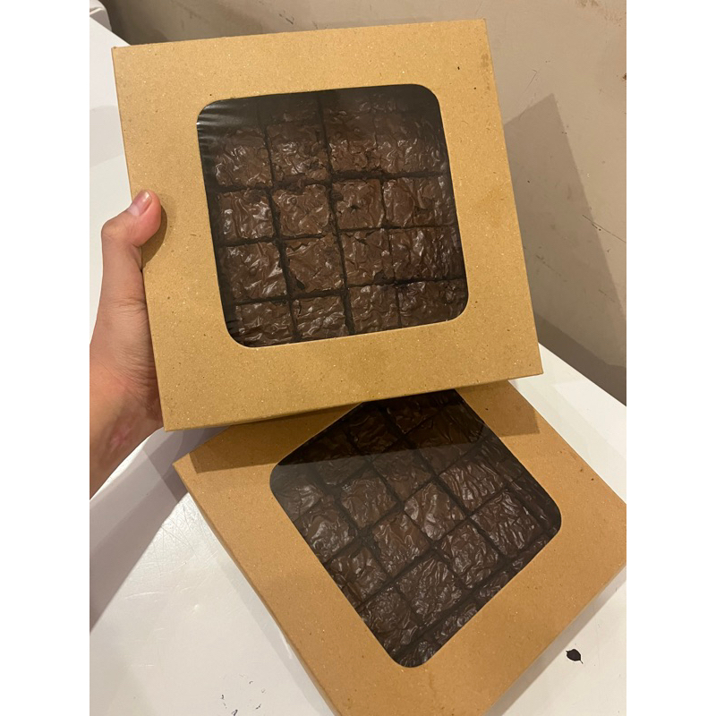 

brownie panggang original tanpa topping fudgy brownie