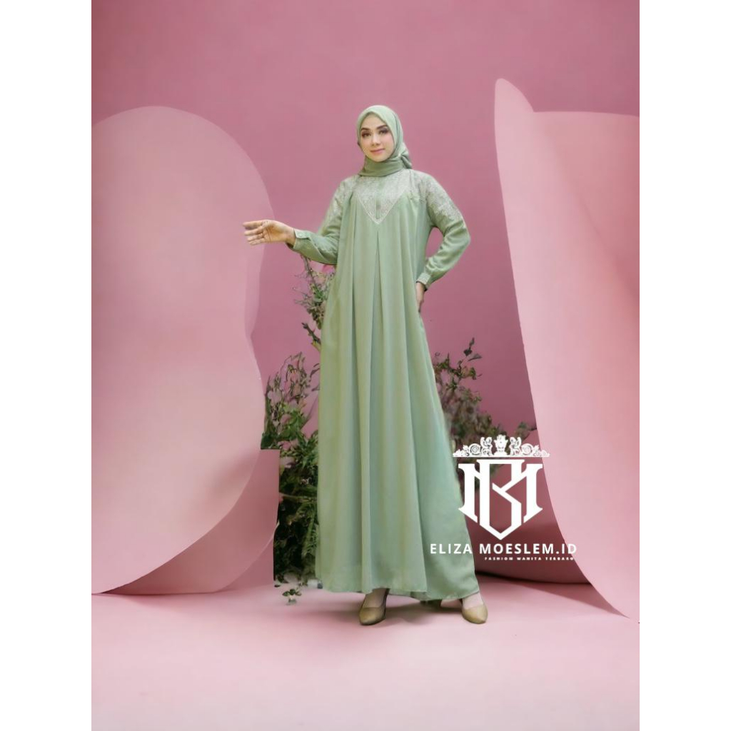 Gamis Wanita Dewasa Set Hijab Bahan Ceruty Babydol Jatuh Mewah Dress Kondangan Simple Elegan  Terbar