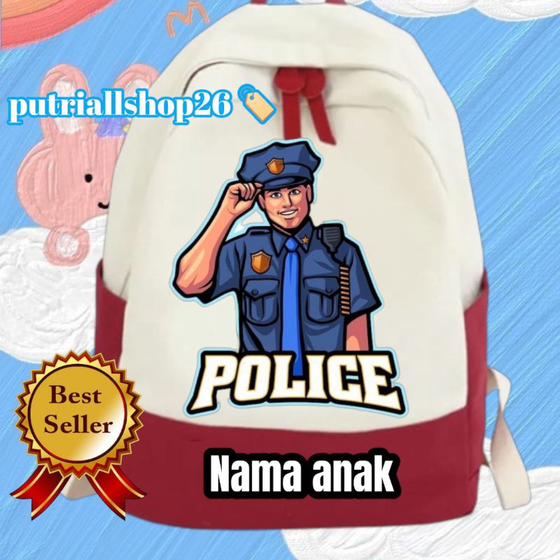 TAS RANSEL ANAK LAKI LAKI MOTIF POLISI
