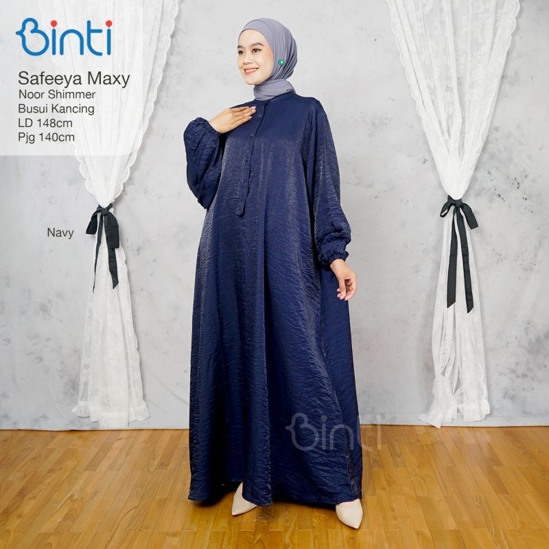 Gamis Jumbo Shimmer Polos Busui Kancing Ori Binti