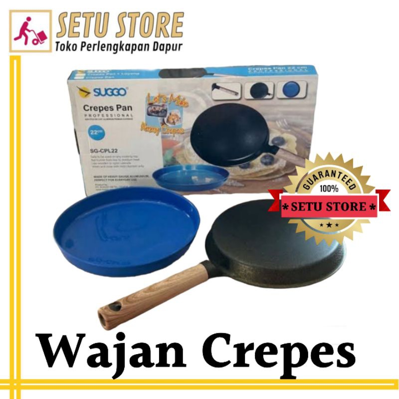 Crepes Pan Professional SUGGO SG-DCRP22 Wajan Crepes 22 cm Plus wadah Adonan loyang teplon Kulit Lum