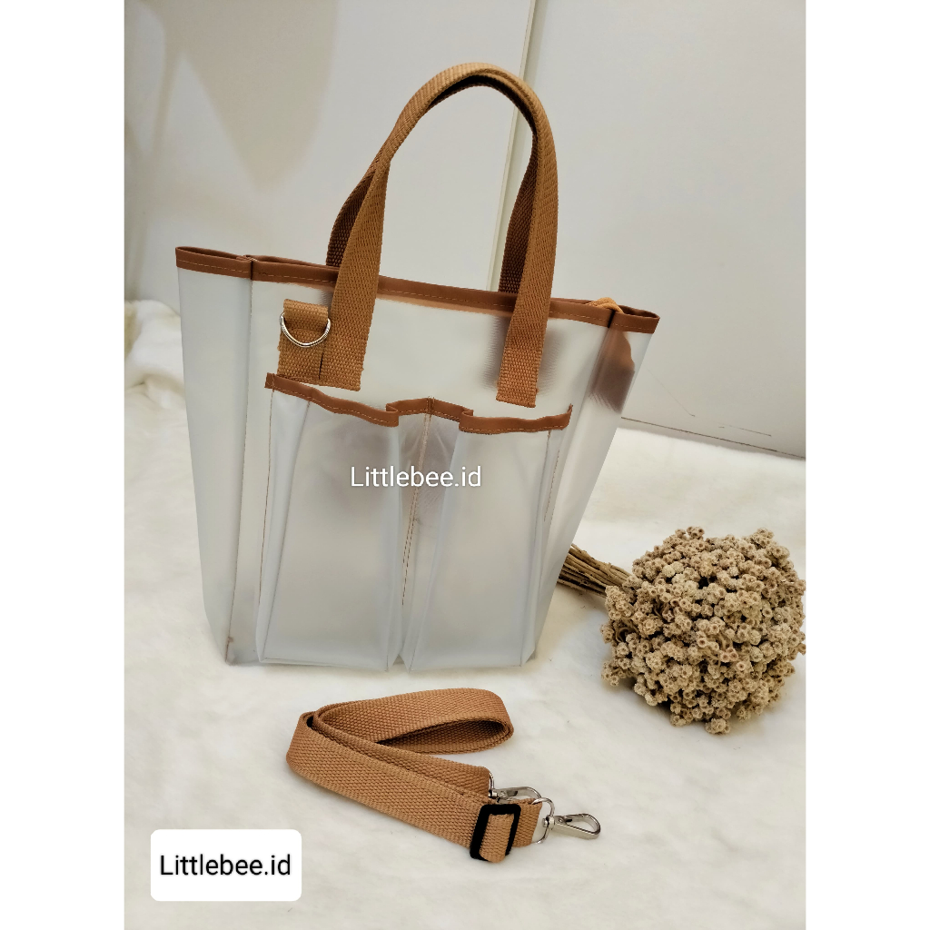 PVC Tas Selempang Transparan Resleting  - Sling bag pouch - Tas PVC Mika tebal - Tas Konser KPOP   H