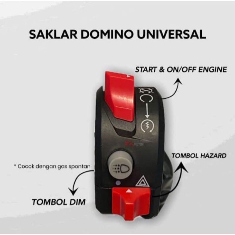 Sakral Kanan Xabre 3 tombol atau Holder Switch Saklar Kanan Stater on/of engine stop Universal Model