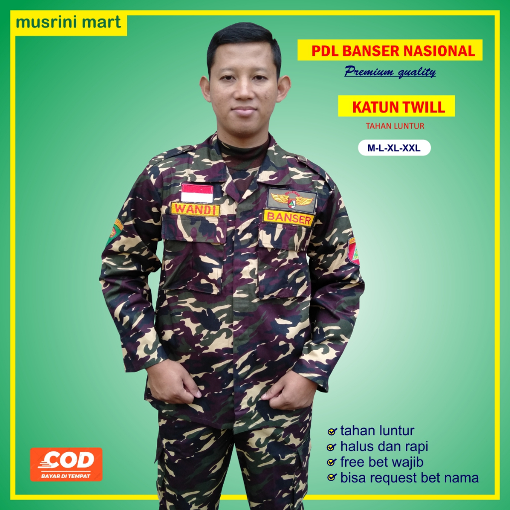 Seragam Banser Pdl Nasional Baju Banser Pdl Nasional Bahan Ripstok dan Katun Twill Exlusife Anti Lun