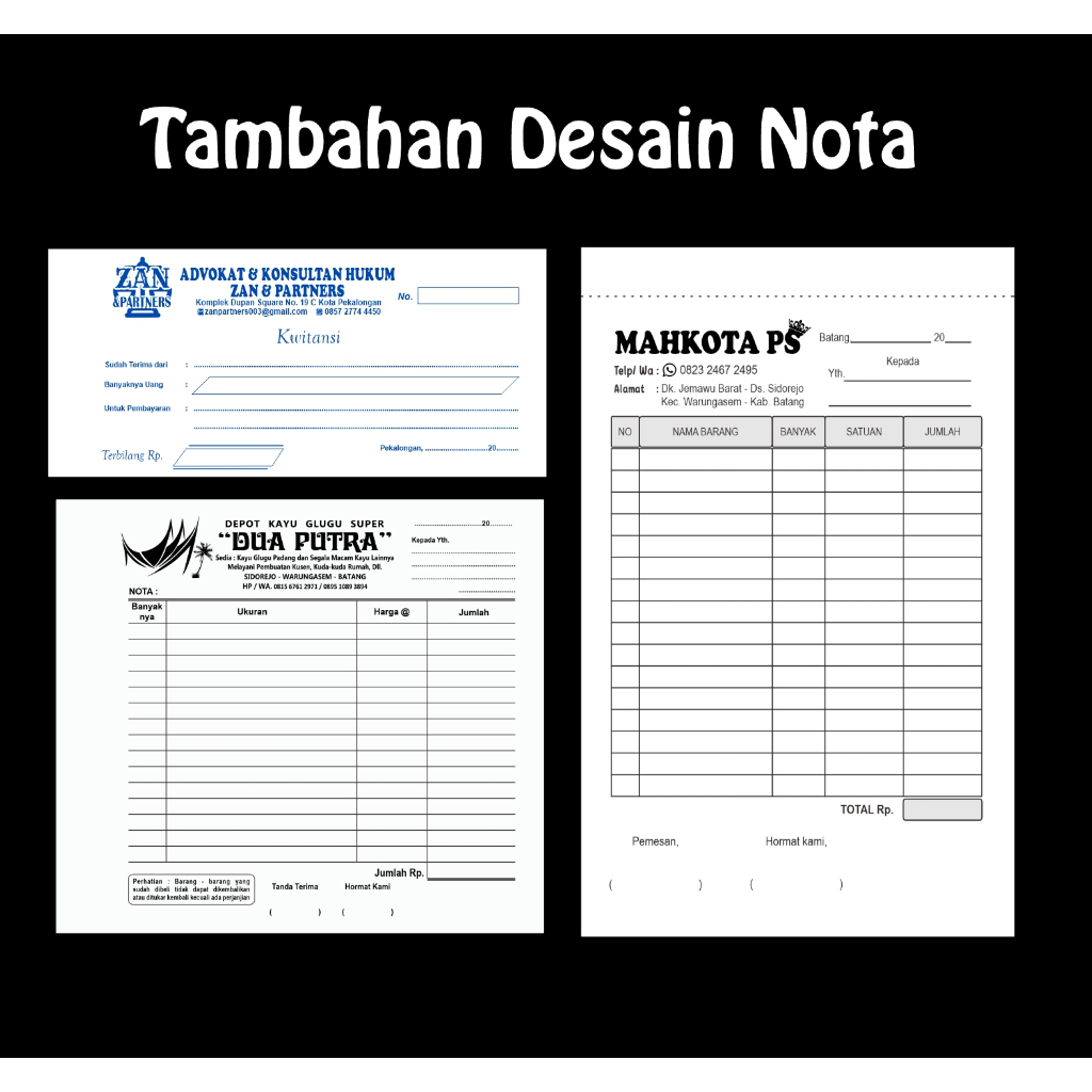 

tambahan desain nota