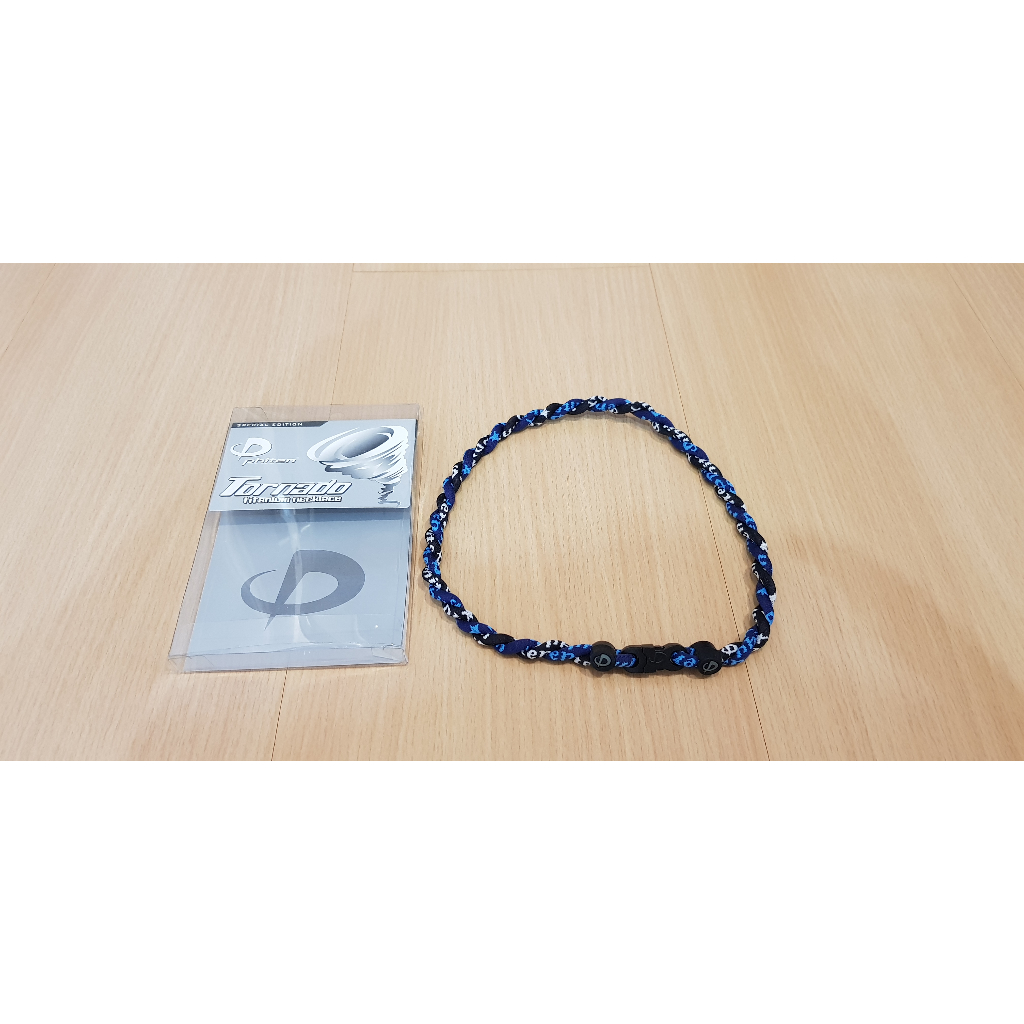 PHITEN TORNADO TITANIUM NECKLACE KALUNG PHITEN NAVY BLACK 18''