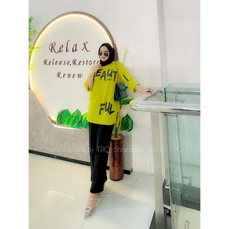 Set Celana + Atasan Over Size Shaqueenara By TRQ