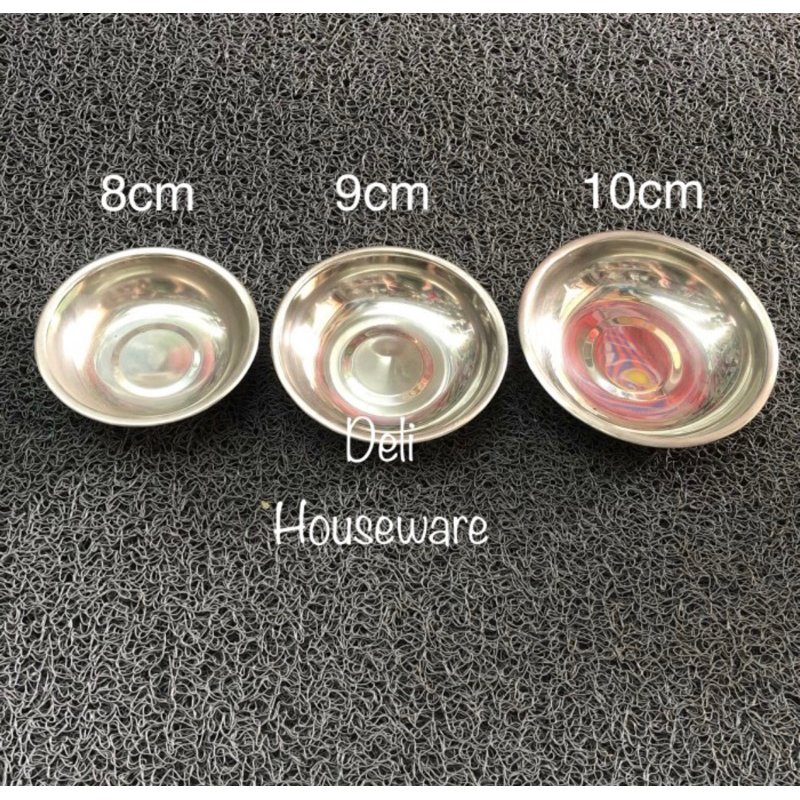 Piring Sambal Stainless Bulat / Tempat Cabe / Mangkok Cabe Mini