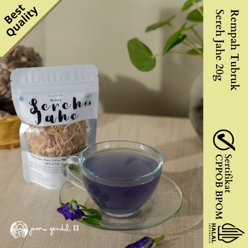 

Restful Glow Tea - Teh Sereh Jahe - Teh Rempah Teh Rimpang Teh Herbal - Herbal Blend by Jamu Gendul 88 Pouch 20gr