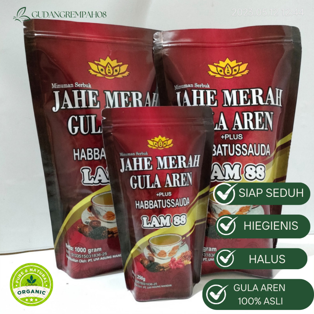 

JAHE MERAH GULA AREN PLUS HABBATUSSAUDA 100% ASLI TANPA CAMPURAN KUALITAS SUPER