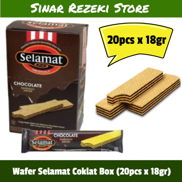 

Wafer Coklat Selamat Box (20pcs x 18gr) / wafer selamat / coklat selamat / wafer coklat