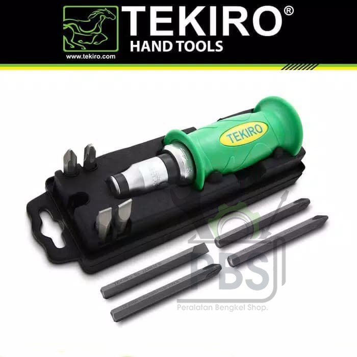 Obeng gedor TEKIRO  9pcs Original 100% . Obeng ketok set . impact driver tekiro . obeng pukul tekiro