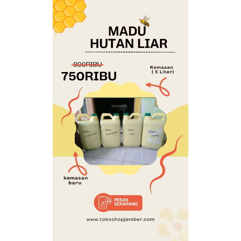 

MADU GONG HUTAN LIAR KEMASAN JERIGEN (5 LITER)